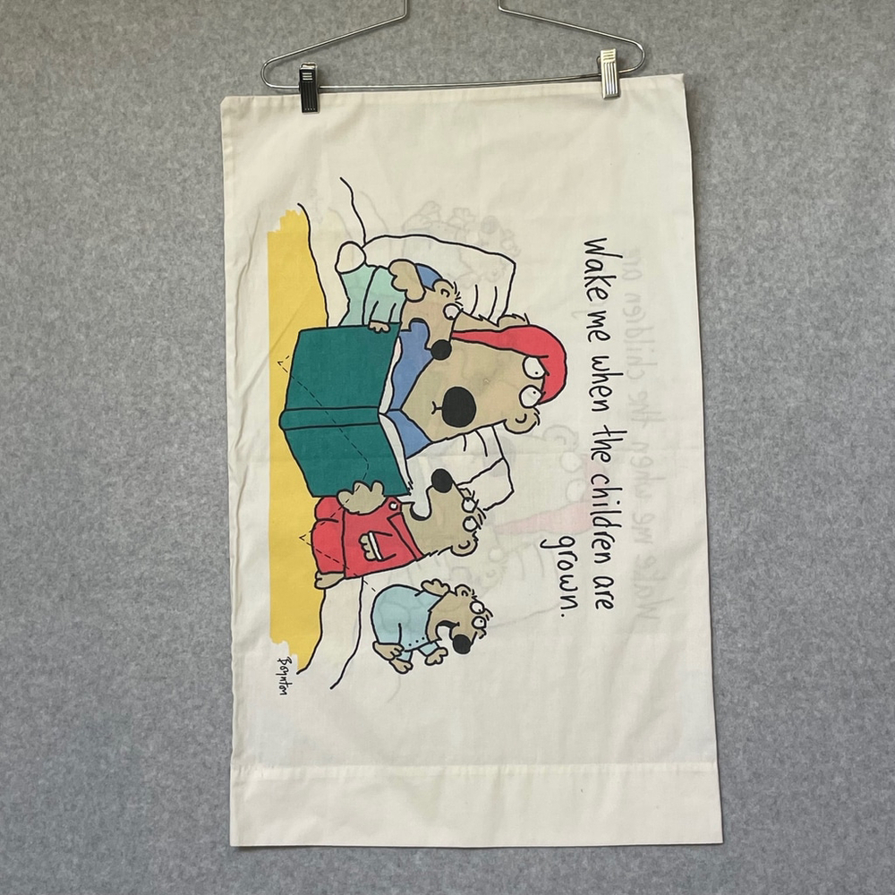 Sandra Boynton Vintage Bears Pillowcase Wake Me When Children Grown pillowcase